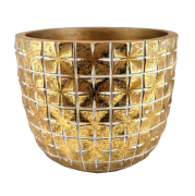 OSŁONKA DONICZKA CERAMICZNA HANOI ZŁOTA 17,6x14,4CM