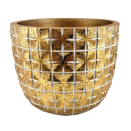 OSŁONKA DONICZKA CERAMICZNA HANOI ZŁOTA 17,6x14,4CM