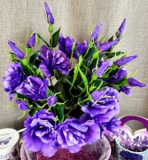 SZTUCZNY KWIAT EUSTOMA FIOLETOWA 53CM