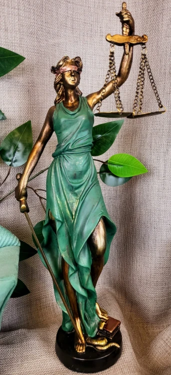 FIGURKA DUŻA TEMIDA 35CM  ZIELONO-ZŁOTA