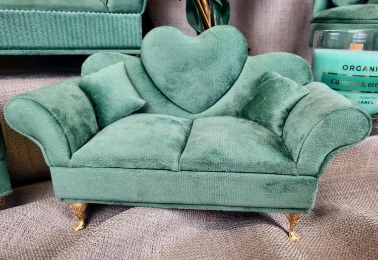 SZKATUŁKA NA BIŻUTERIĘ - SOFA MIĘTA SERCE