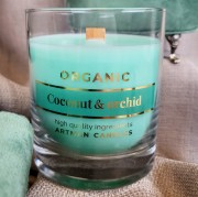 ŚWIECA WOSKOWA ORGANIC ZAPACHOWA KOKOS I ORCHIDEA