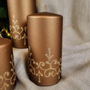 ŚWIECA TIFFANY NEW BRĄZ WALEC 14CM