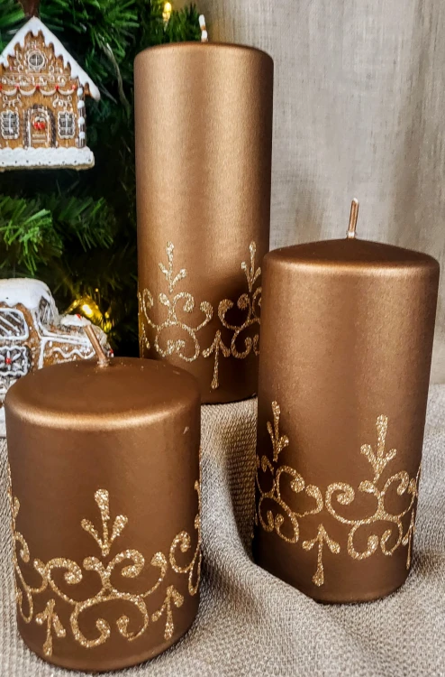 ŚWIECA TIFFANY NEW BRĄZ WALEC 14CM