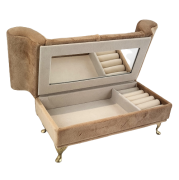 SZKATUŁKA NA BIŻUTERIĘ - SOFA KARMELOWA