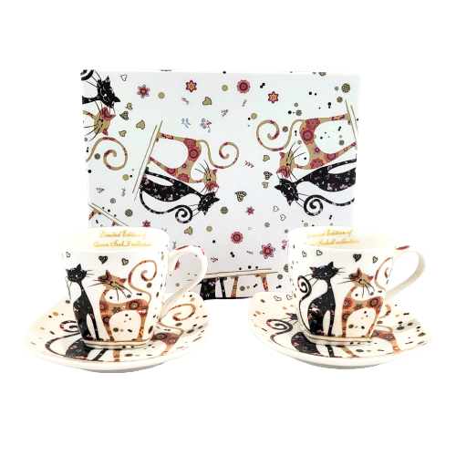 KOMPLET DO ESPRESSO ZAKOCHANE KOTY 80ML