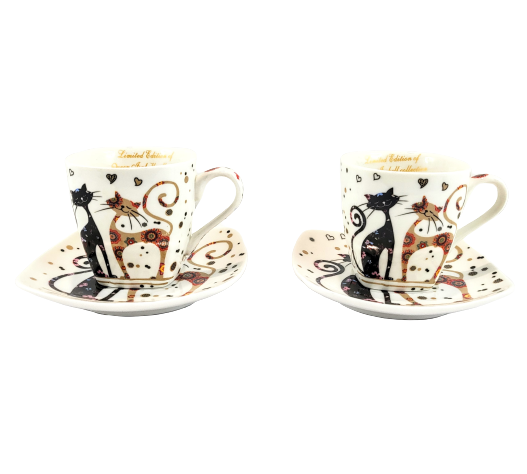 KOMPLET DO ESPRESSO ZAKOCHANE KOTY 80ML