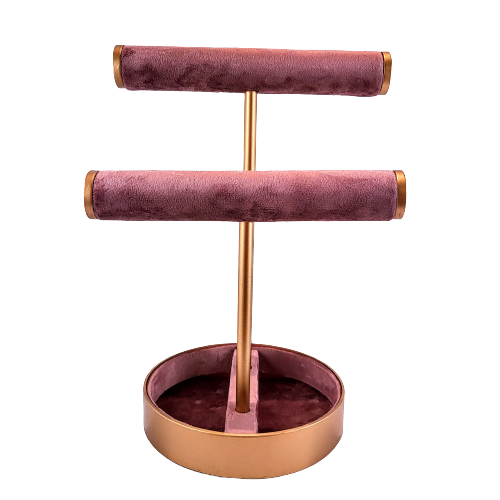 ELEGANCKI STOJAK NA BIŻUTERIĘ RÓŻOWY 30CM