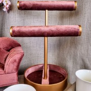 ELEGANCKI STOJAK NA BIŻUTERIĘ RÓŻOWY 30CM
