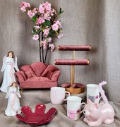 ELEGANCKI STOJAK NA BIŻUTERIĘ RÓŻOWY 30CM