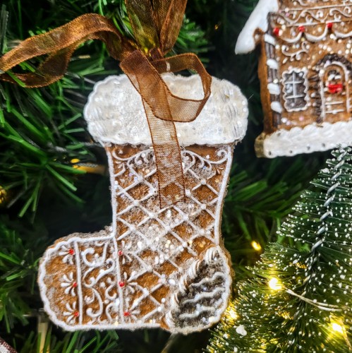 ŚWIĄTECZNA ZAWIESZKA PIERNIK BUT SKARPETKA 8cm
