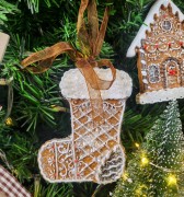 ŚWIĄTECZNA ZAWIESZKA PIERNIK BUT SKARPETKA 8cm