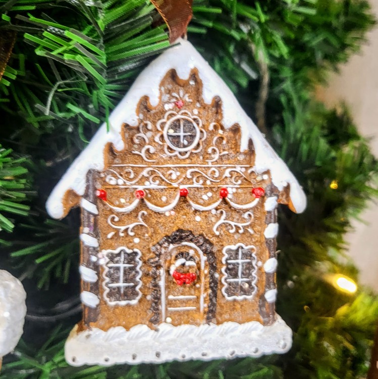 ŚWIĄTECZNA ZAWIESZKA PIERNIK DOMEK CHATKA 8cm