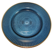 PODSTAWKA SZKLANA TALERZ, PODTALERZ 33CM GRANATOWY