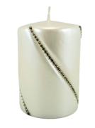 ŚWIECA BOLERO METALLIC WALEC MAŁY BIAŁY 10CM