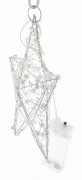 WISZĄCA OZDOBA SREBRNA GWIAZDA LED 20CM