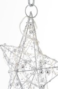 WISZĄCA OZDOBA SREBRNA GWIAZDA LED 20CM