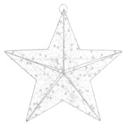 WISZĄCA OZDOBA SREBRNA GWIAZDA LED 30CM