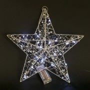 WISZĄCA OZDOBA SREBRNA GWIAZDA LED 30CM