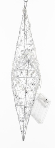 WISZĄCA OZDOBA SREBRNA GWIAZDA LED 40CM