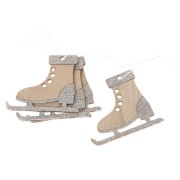 ZAWIESZKA DRWNIANE ŁYŻWY 8CM ZESTAW 4SZT