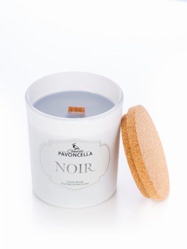 NATURALNA ŚWIECA SOJOWO-KOKOSOWA O ZAPACHU NOIR 135G BIAŁA