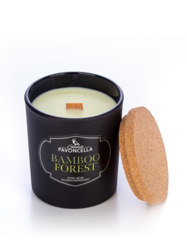 NATURALNA ŚWIECA SOJOWO-KOKOSOWA O ZAPACHU BAMBOO FOREST 135G CZARNA