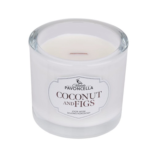 NATURALNA ŚWIECA SOJOWO-KOKOSOWA O ZAPACHU  COCONUT &amp; FIGS 170G BIAŁA
