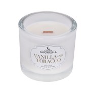 NATURALNA ŚWIECA SOJOWO-KOKOSOWA O ZAPACHU VANILLA &amp; TABACCO 170G BIAŁA