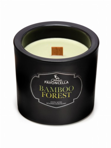 NATURALNA ŚWIECA SOJOWO-KOKOSOWA O ZAPACHU BAMBOO FOREST 170G CZARNA