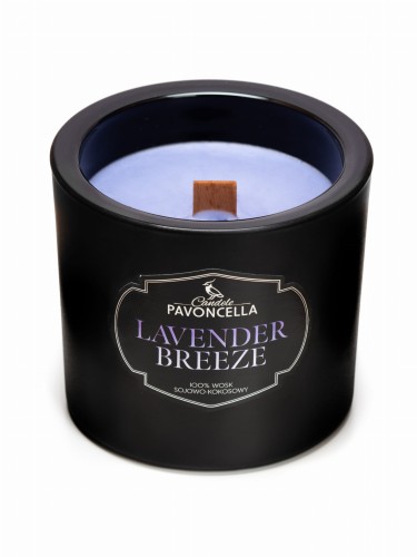 NATURALNA ŚWIECA SOJOWO-KOKOSOWA O ZAPACHU LAVENDER BREEZE 170G CZARNA