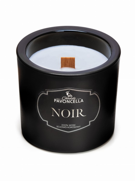 NATURALNA ŚWIECA SOJOWO-KOKOSOWA O ZAPACHU NOIR 170G CZARNA