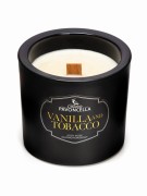 NATURALNA ŚWIECA SOJOWO-KOKOSOWA O ZAPACHU VANILLA &amp; TABACCO 170G CZARNA