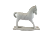 KOŃ NA BIEGUNACH DUŻY BIAŁY 21cm