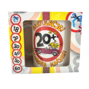 KUBEK URODZINOWY 20 URODZINY 300ML