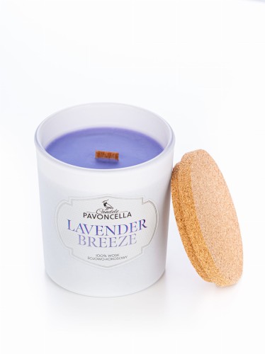 NATURALNA ŚWIECA SOJOWO-KOKOSOWA LAVENDER BREEZE 135G BIAŁA