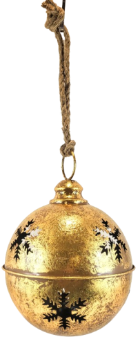 METALOWY DZWONEK WISZĄCY Z PŁATKIEM SNIEGU 22CM