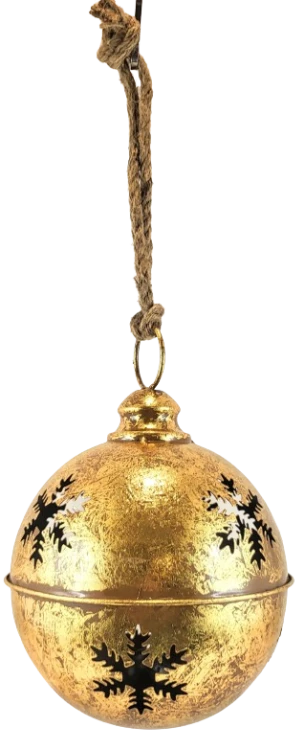 METALOWY DZWONEK WISZĄCY Z PŁATKIEM SNIEGU 22CM
