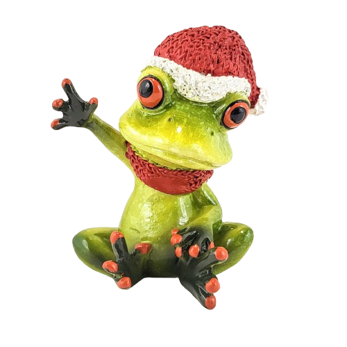 ŚWIĄTECZNA FIGURKA ŻABA MIKOŁAJ DWA WZORY