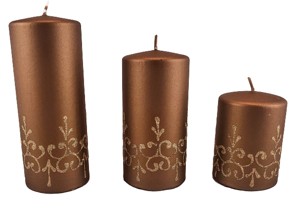 ŚWIECA TIFFANY NEW BRĄZ WALEC 17,5CM