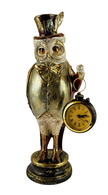FIGURKA SOWA Z ZEGARKIEM PIERROT