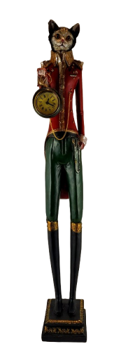FIGURKA KOT Z ZEGARKIEM PIERROT