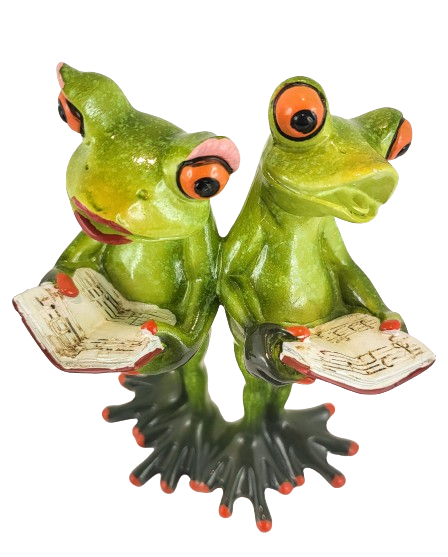 FIGURKA ŻABY ŚPIEWAJĄCE CHÓR 16CM