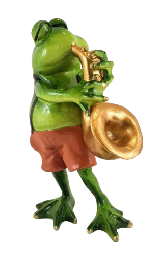 FIGURKA ŻABA Z SAKSOFONEM 16,5CM