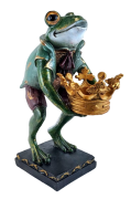 FIGURKA ŻABA Z KORONĄ ŚWIECZNIK PIERROT
