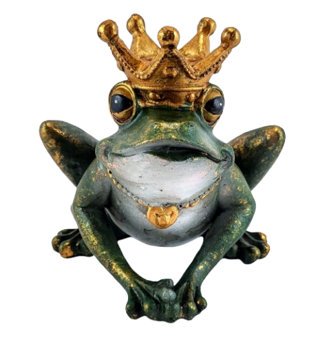 FIGURKA ŻABA W KORONIE ŚWIECZNIK PIERROT
