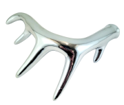 FIGURKA DEKORACJA RÓG JELENIA SREBRNY 15 CM