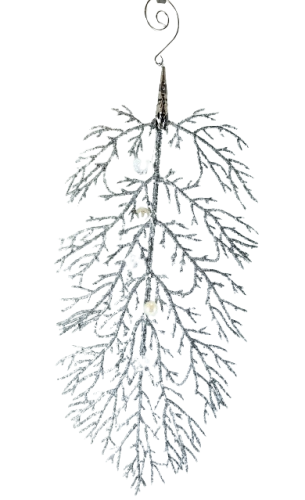 GAŁĄZKA DEKORACYJNA SREBRNA 25CM