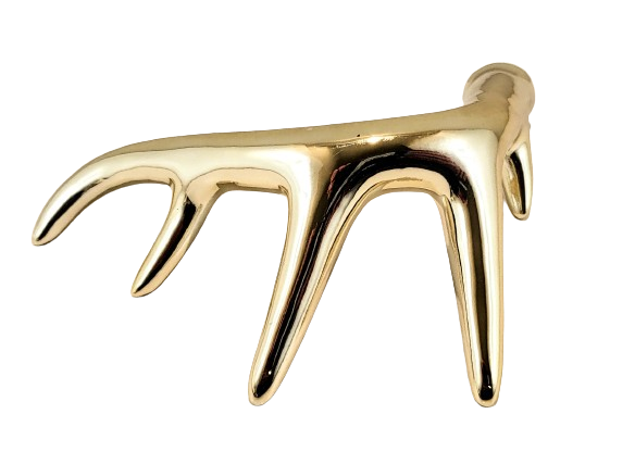 FIGURKA DEKORACJA RÓG JELENIA ZŁOTY 15 CM
