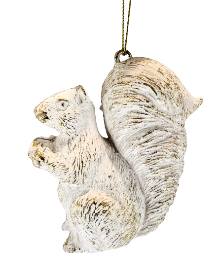 ZAWIESZKA WIEWIÓRKA BIAŁO- ZŁOTA 8,5X4,5X9CM